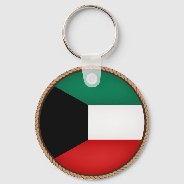 Coola Kuwait Flagga Seal Nyckelring (Framsida)