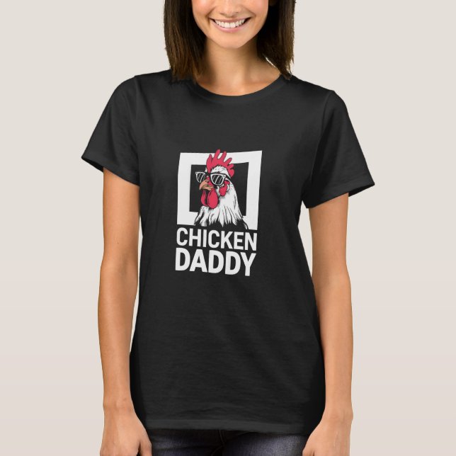 Coola Kycklingpappa Retro Farm Design T Shirt (Framsida)