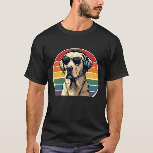 Coola Labrador DJ - Music Älskare's T Shirt (Framsida)