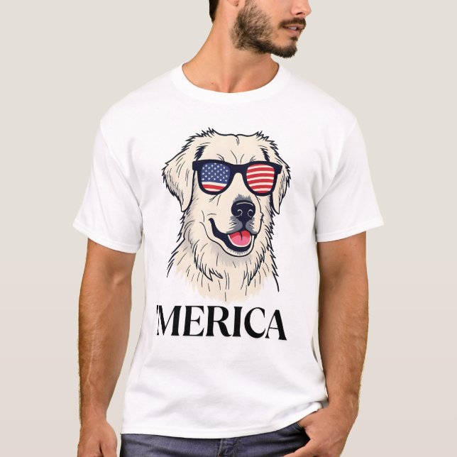 Coola Labrador "Merica Independence day Apparel T Shirt (Framsida)