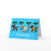 Coola Labradors Beach Party Tecknad - tack för dit