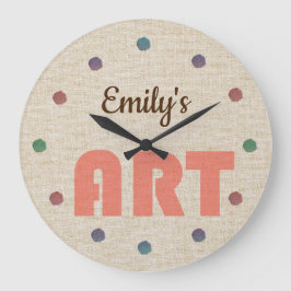 Coola Lägg till konstnärlig Namn-konst Stor Klocka