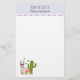 Coola lama i hjärtformade solglasögon brevpapper