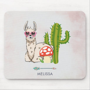 Coola lama i hjärtformade solglasögon musmatta