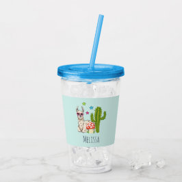 Coola lama i hjärtformade solglasögon take away mugg