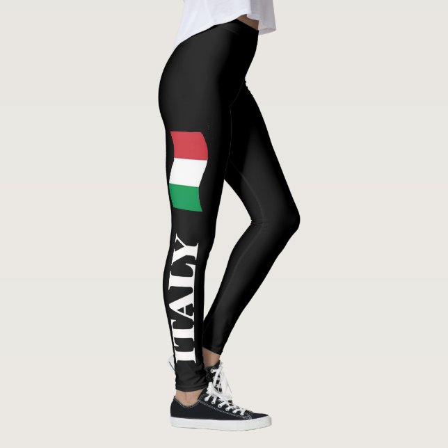 coola land pride mönster svart italien flagga leggings (Höger)