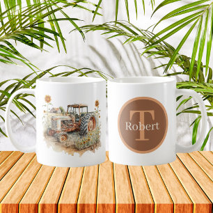 Coola Land rustik jordbrukstraktor lägger till mon Kaffemugg