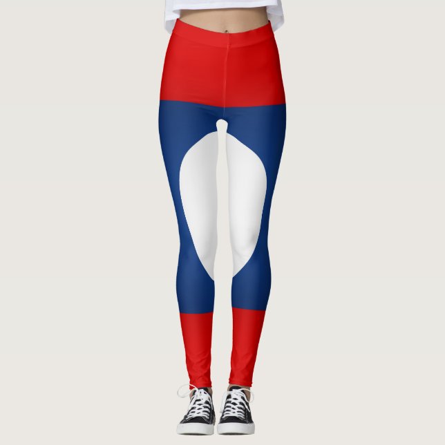 Coola Laos Flagga Mode Leggings (Framsida)