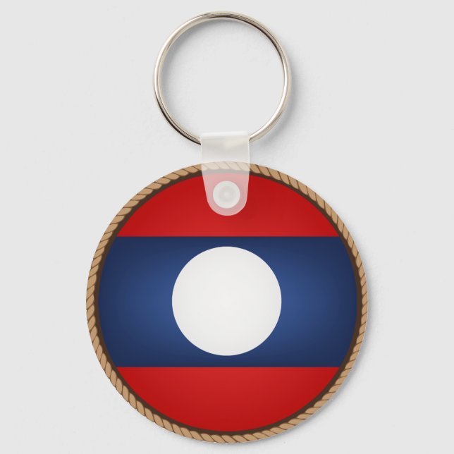 Coola Laos Flagga Seal Nyckelring (Framsida)