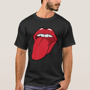 Coola Läppar Bita Kiss Me Red Läppar Mor dag T Shirt