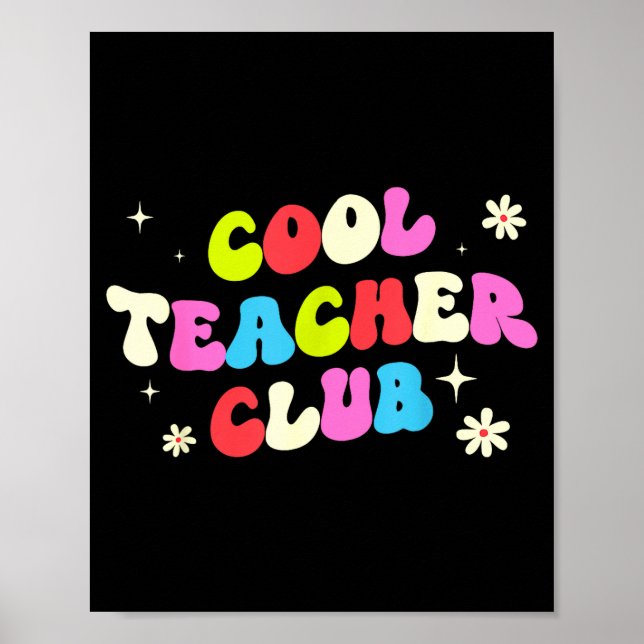 Coola lärarklubben retro groovy rolig tillbaka til poster (Framsidan)