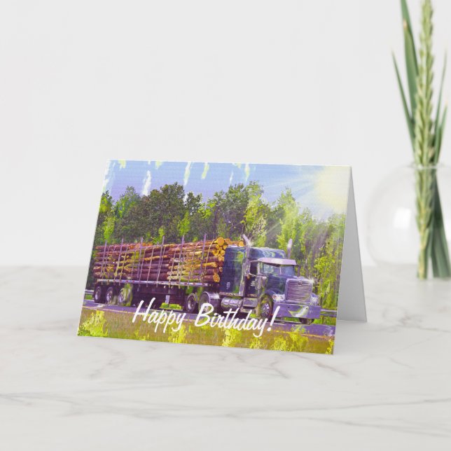 COOLA LASTBIL Funny Trucker Födelsedagskort Kort (Framsida)