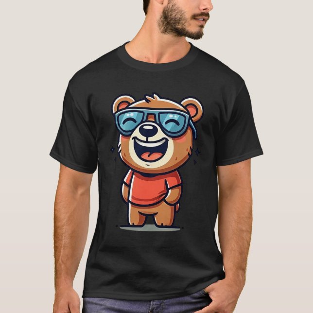 Coola LaughBear - Tecknad Vibes T Shirt (Framsida)