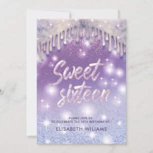 Coola Lavender lilax droppar gnistra glittery ombr Inbjudningar