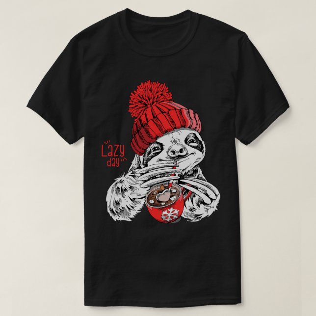 Coola Lazy Day jul Sent Anime Drinking Hett C T Shirt (Design framsida)