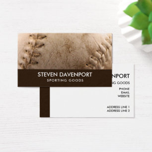 Coola Leather Baseball Old & Worn Visitkort