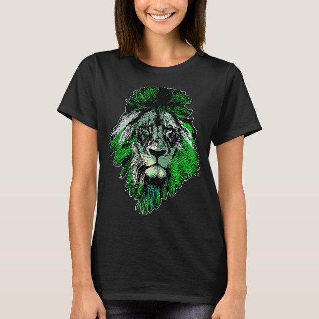 Coola Lejon Camouflage Animal Ansikte Big Cat T Shirt (Framsida)