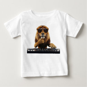 Coola Lejon-DJ:n med solglasögon som mixar musik p T Shirt