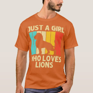 Coola Lejon för flickor Kids Zoo African Animal Sa T Shirt