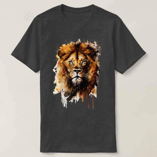 Coola Lejon huvuddesign - färgsfärg Lejont katt Fa T Shirt (Design framsida)
