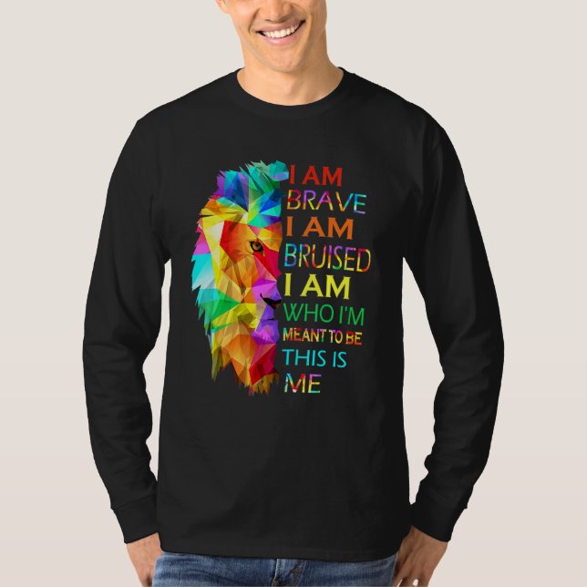 Coola Lejon jag är Modig.. T Shirt (Framsida)
