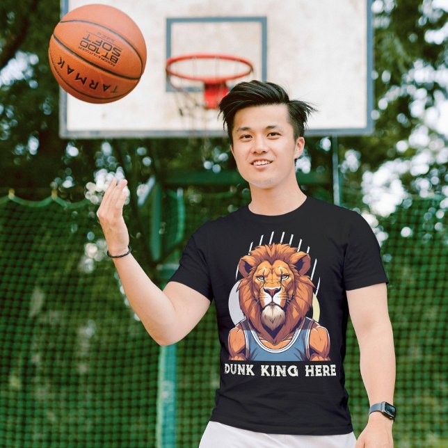 Coola Lejona gåvor till Basketball Älskare Coach F T Shirt (Cool Lion Gifts for Basketball Lovers Coach Fans)