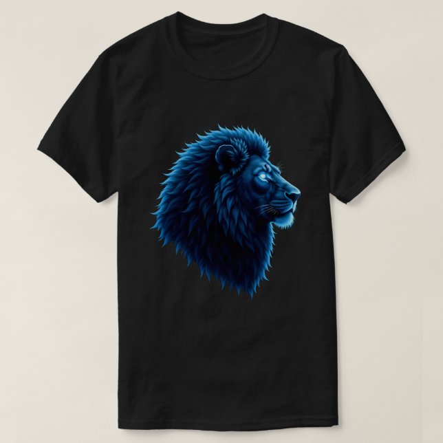 Coola Lejont djur med blått Ögon Lejont T Shirt (Design framsida)