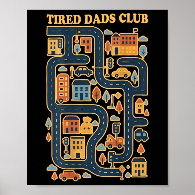 Coola lekmatta Bil Loppbana På Baksidan Pappa Tröt Poster (Framsidan)