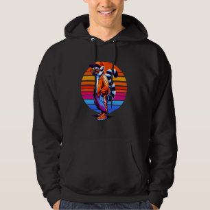 Coola Lemur Modern Urban Stil Sunset Retro Art Hoodie