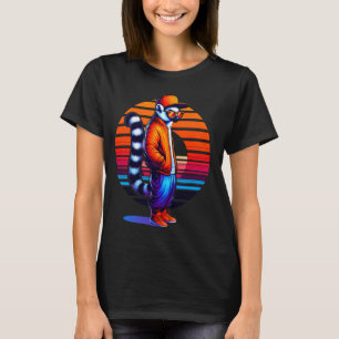 Coola Lemur Modern Urban Stil Sunset Retro Art T Shirt
