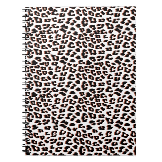Coola Leopard Animal Print Mönster Anteckningsbok (Framsidan)