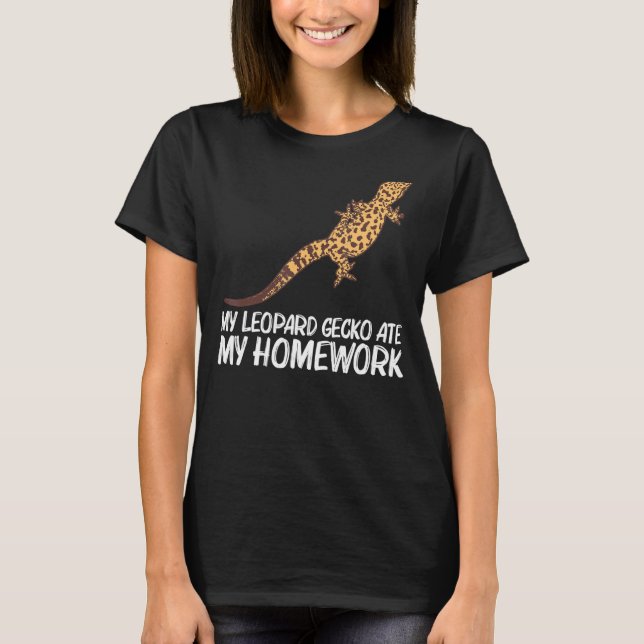 Coola Leopard Gecko För barn Boys Tiny Dinosaur Li T Shirt (Framsida)
