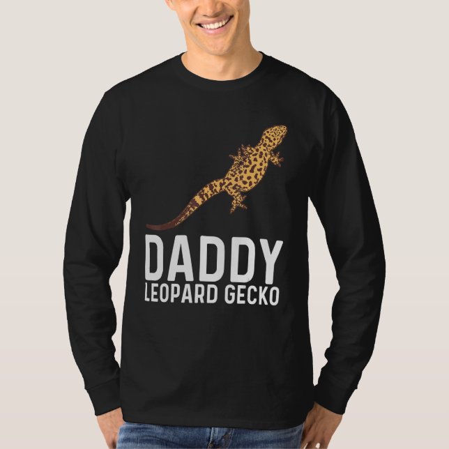 Coola Leopard Gecko För manar Pappa Tiny Dinosaur  T Shirt (Framsida)