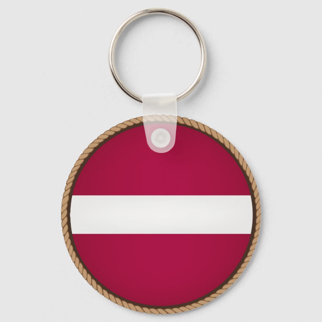 Coola Lettland Flagga Seal Nyckelring (Framsida)
