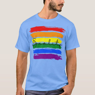 Coola Lgbt Rainbow Pride Flagga Design Equality Hö T Shirt