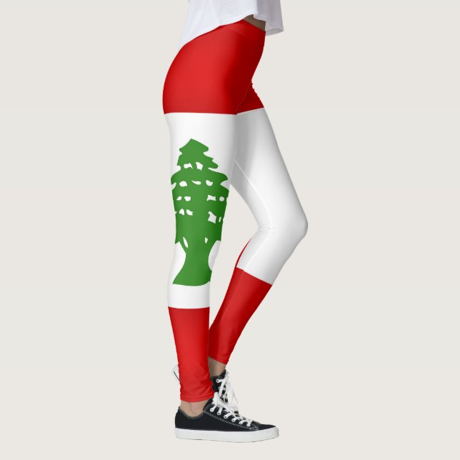 Coola Libanon Flagga Mode Leggings (Höger)