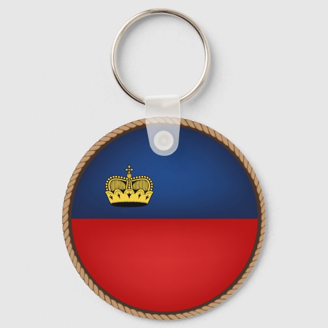 Coola Liechtenstein Flagga Seal Nyckelring (Framsida)