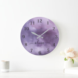 Coola Light Lila Black Gothic Stil Stor Klocka