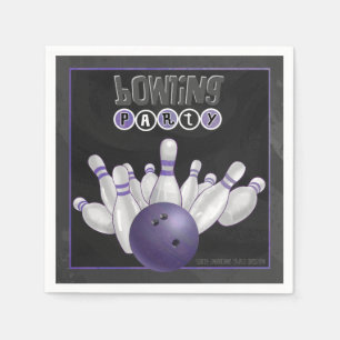 Coola Lila Bowling Party Papprare Napkins Pappersservett