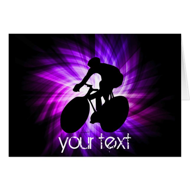 Coola Lila Cycling Hälsningskort (Framsidan Horizontal)