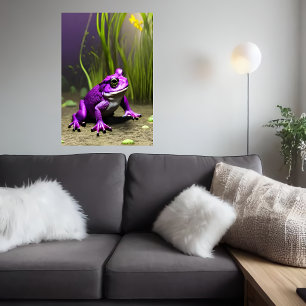 Coola Lila groda AI Art Poster
