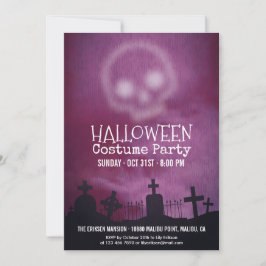 Coola Lila Halloween Costume Party-inbjudan Inbjudningar