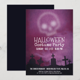 Coola Lila Halloween Costume Party-inbjudan Inbjudningar