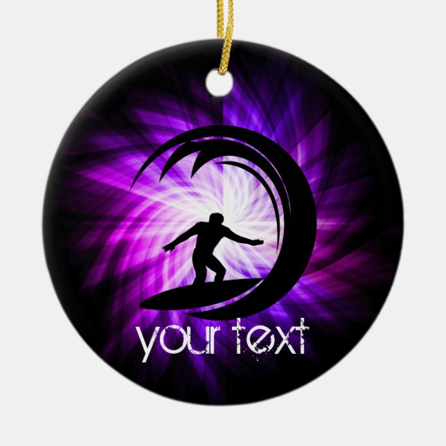 Coola Lila Surfing Julgransprydnad Keramik (Framsidan)