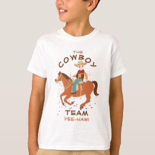 Coola lilla cowboyen och hästens Födelsedagsfest T Shirt