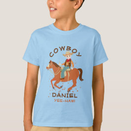 Coola lilla cowboyen och hästens Födelsedagsfest T Shirt