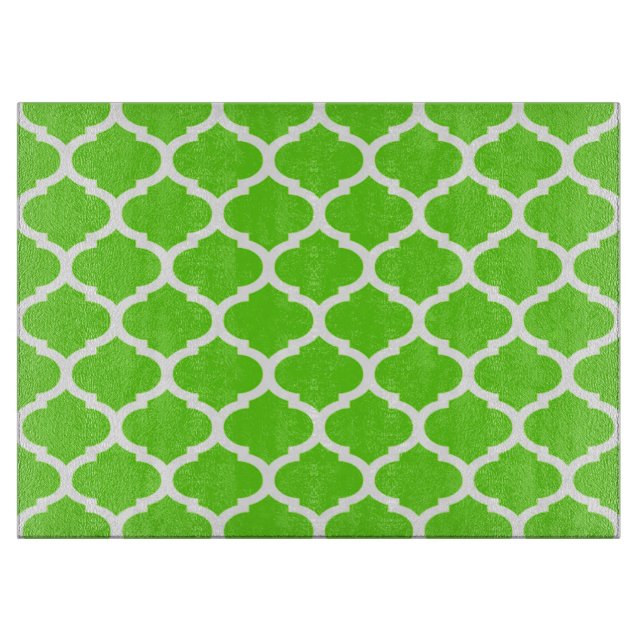 Coola Lime Green Moroccan Quatrefoil Mönster (Framsidan)