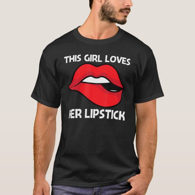 Coola Lipstick för flickor Kids Cosmetic Makeup T Shirt (Framsida)