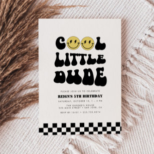 Coola Little Boy   Boys Rad Kids Femte födelsedage Inbjudningar