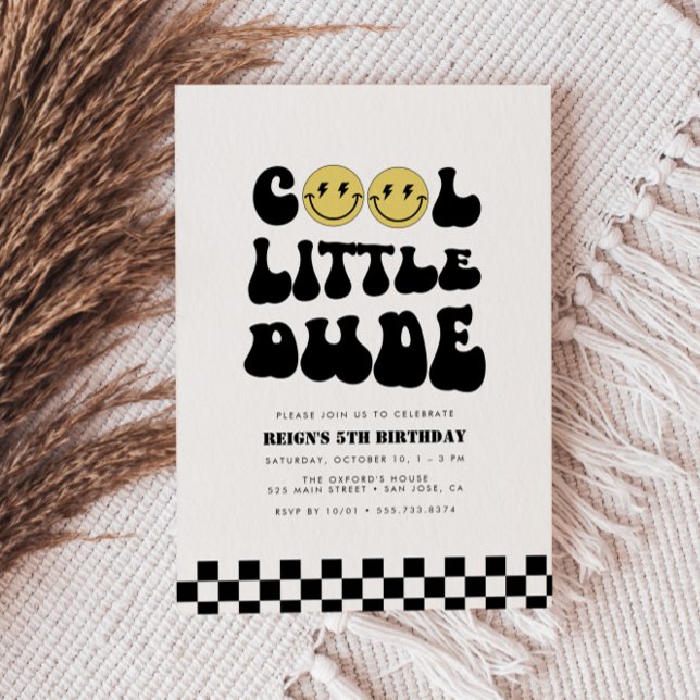 Coola Little Boy | Boys Rad Kids Femte födelsedage Inbjudningar (Available for print & instant digital download!)